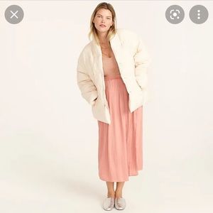 J. Crew alps puffer in peach / pale pink